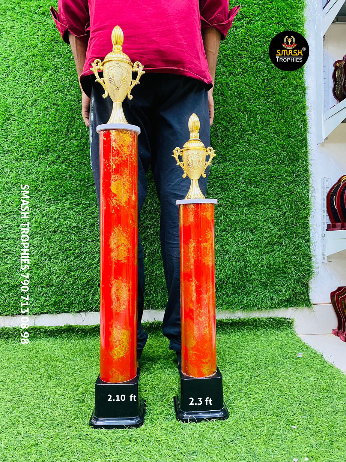 Low price plastic trophies 33-800 RED