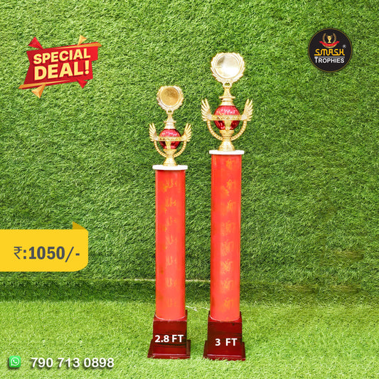 Low price plastic trophies 50-1050 RED