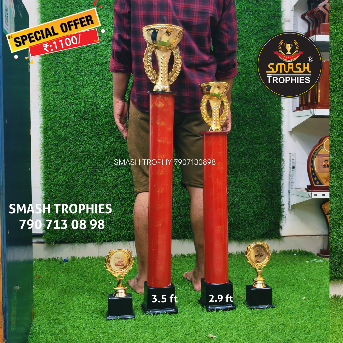 COMBO OFFER Trophies 218 -1100 3.5 ft ,2.9 RED