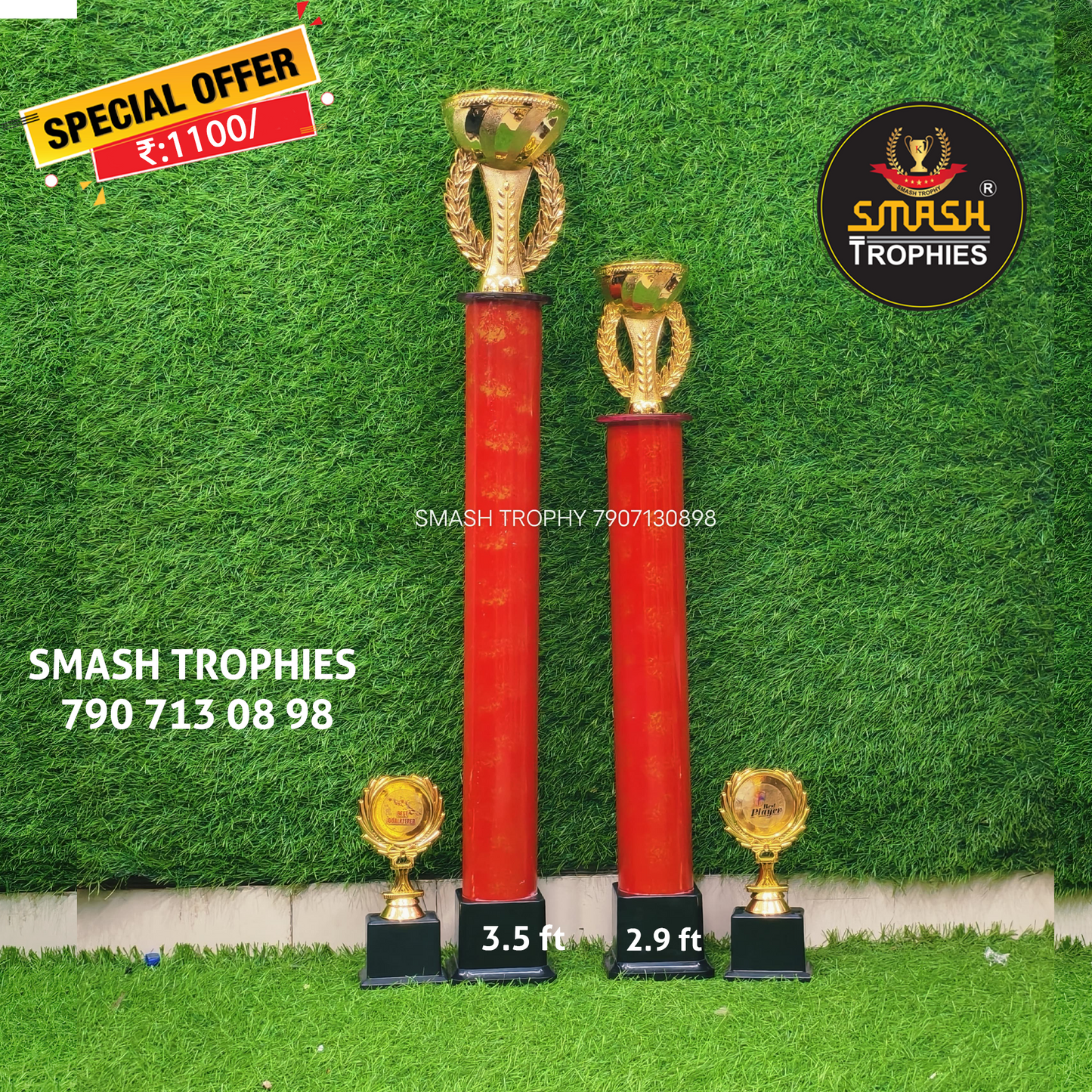 COMBO OFFER Trophies 218 -1100 3.5 ft ,2.9 RED