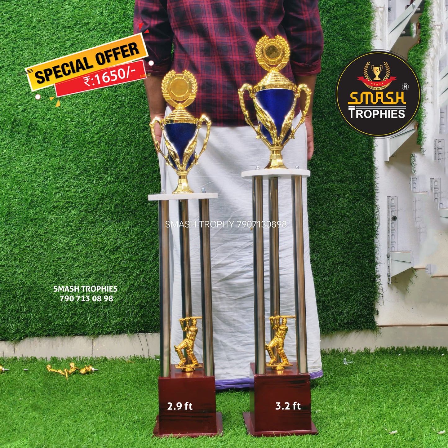 COMBO OFFER Trophies 140-1650 3.2 ft cricket