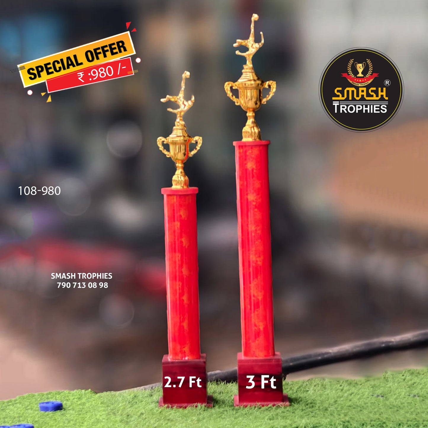 Plastic trophies 108-980 MS RED