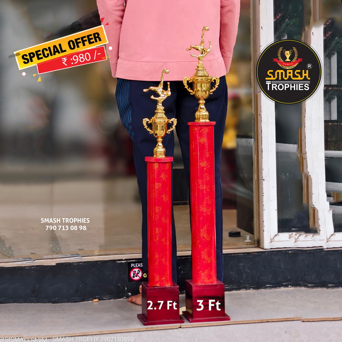 Plastic trophies 108-980 MS RED