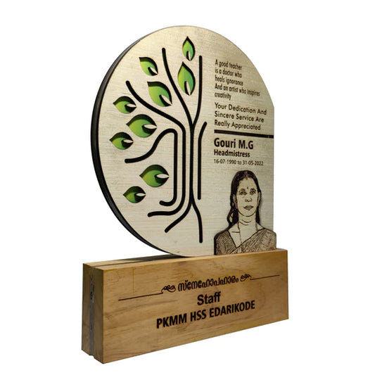 Customized Laser Engraved Wooden Tree Memento