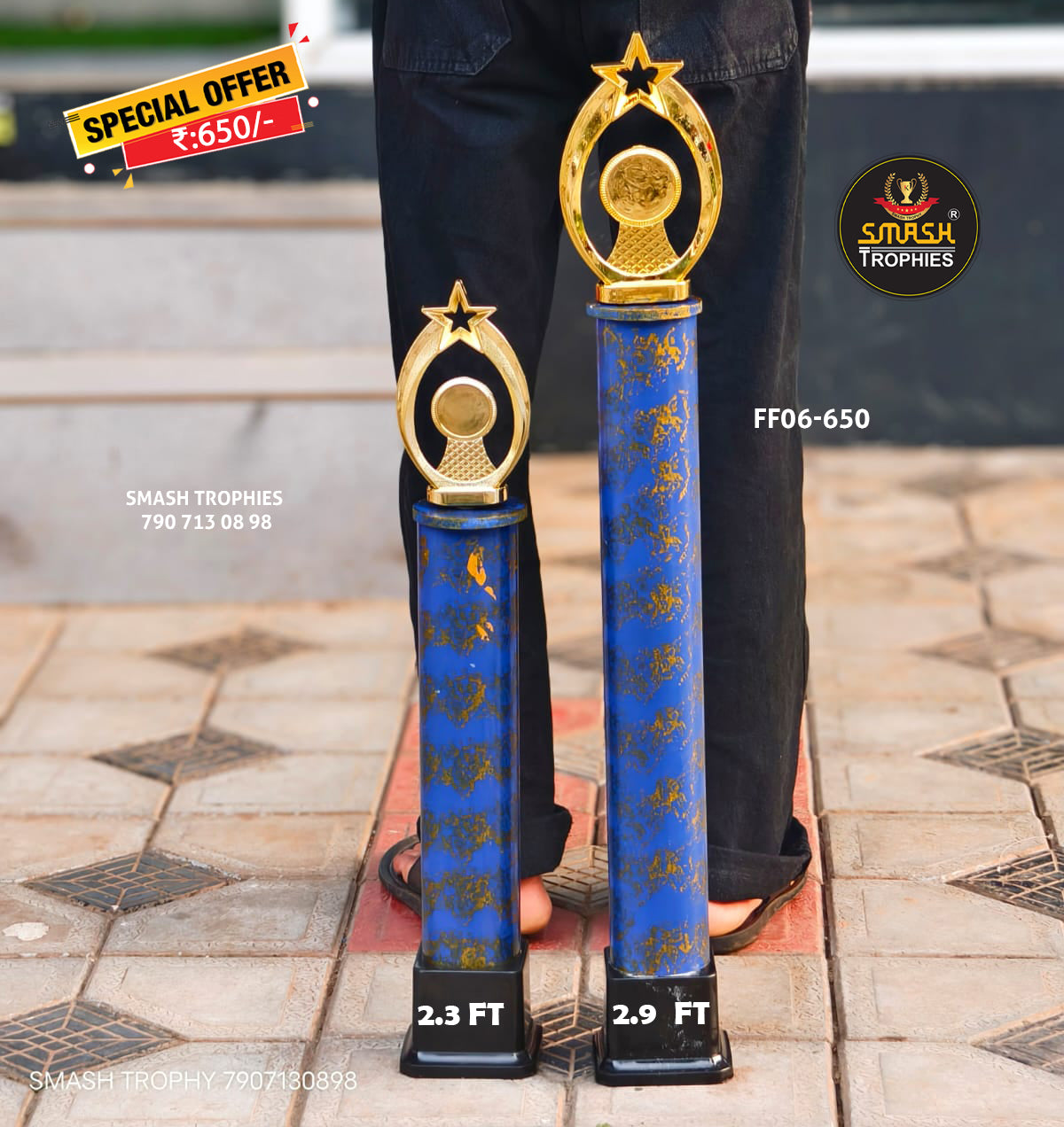 Plastic Trophy FF06-650 BLUE