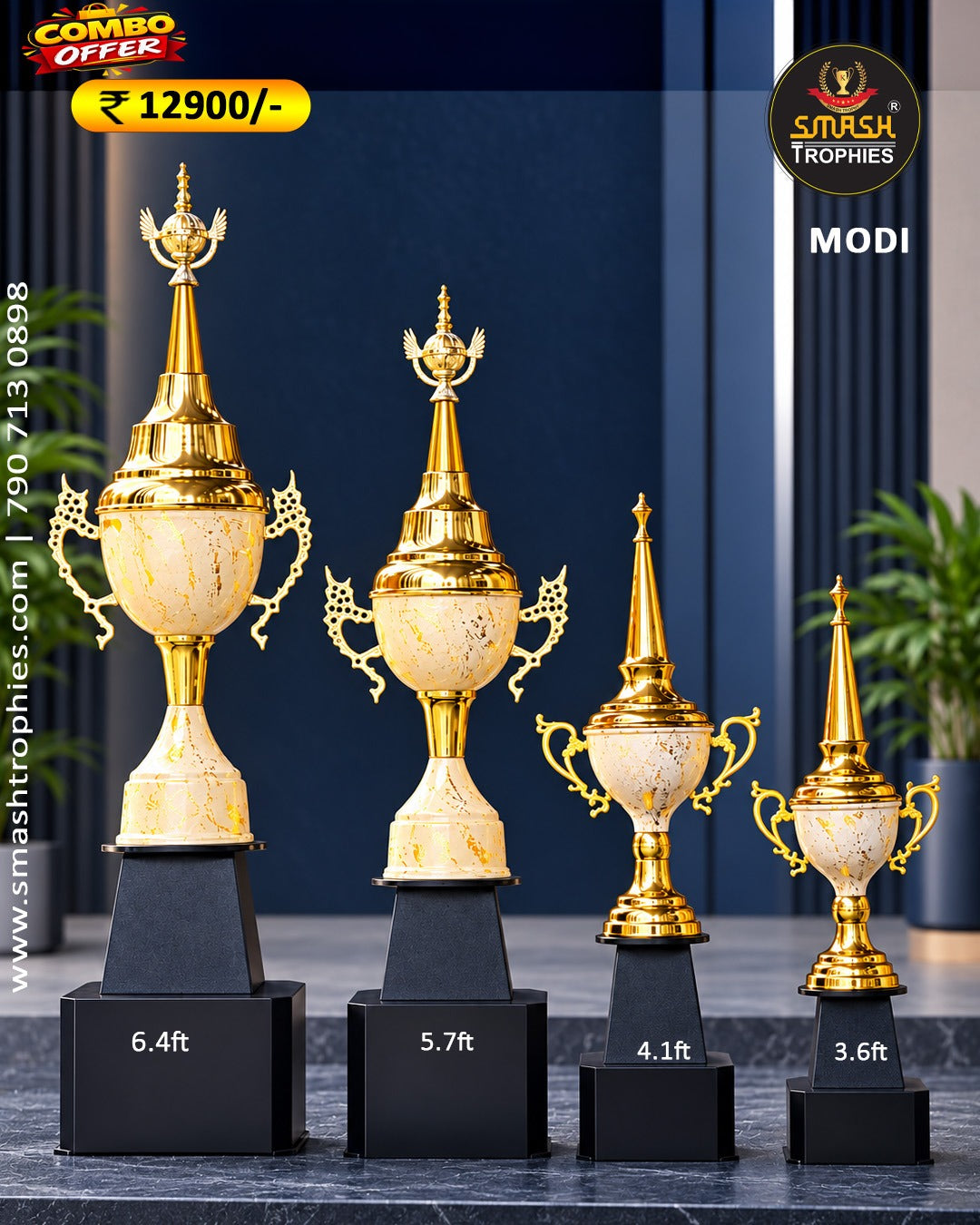 4 COMBO trophy OFFER PRICE: ₹12,900/- WITH
