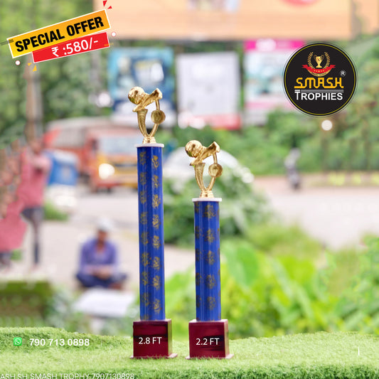 Low price plastic trophies D02-580 BLUE