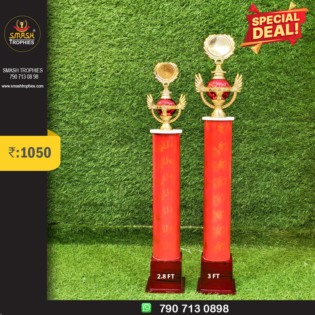 Low price plastic trophies 50-1050 RED